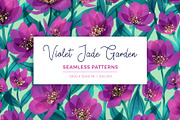 Violet Jade Garden Pattern, a Pattern Graphic by Velliniki (Thumbnail 1 of 12)