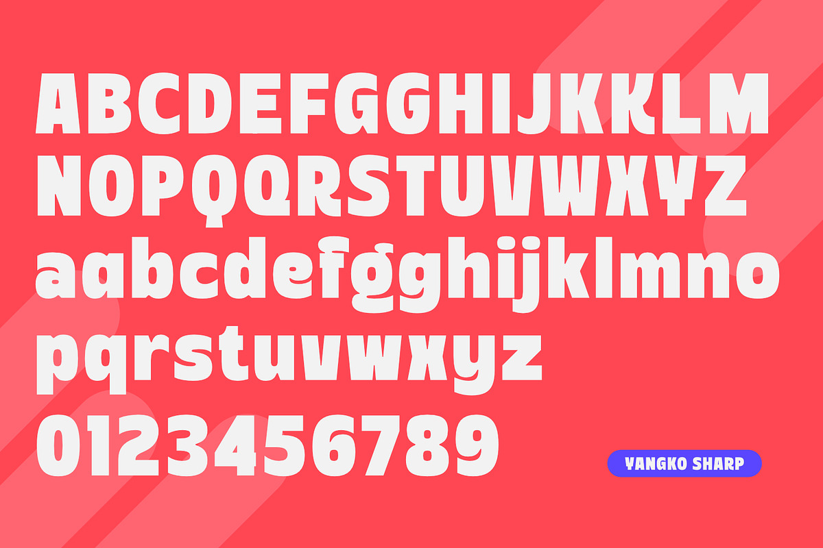 Yangko – Playful Display Font Family, a Sans Serif Font by Sekyra Lab (Photo 3 of 14)