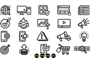 Digital Marketing Icon Set, an Illustration by designvectx (Thumbnail 3 of 3)