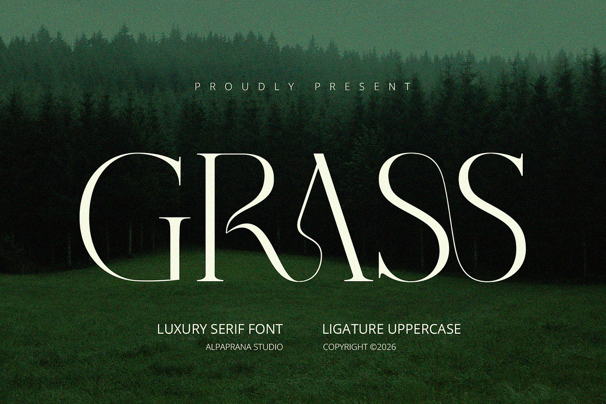 Grass - Serif Font, a Serif Font by Alpaprana (Photo 1 of 10)