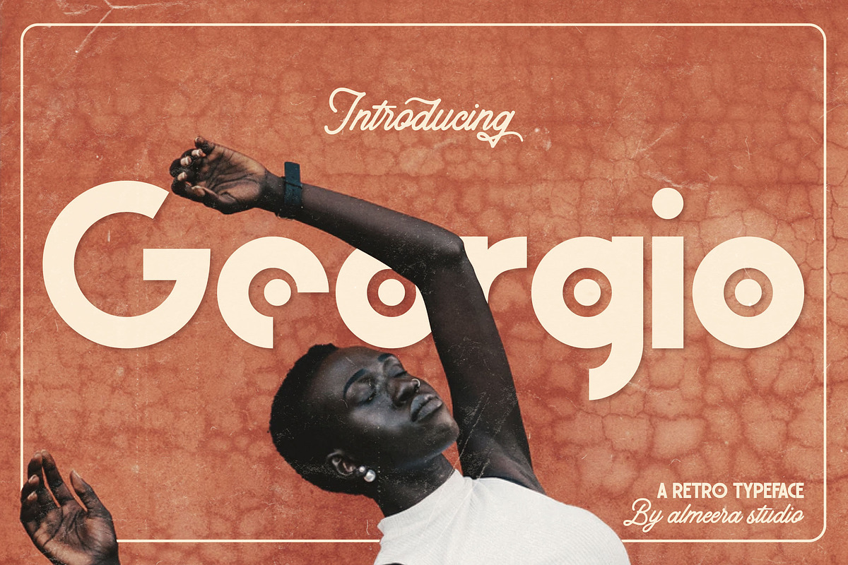 Georgio | Retro Typeface, a Sans Serif Font by Almeera Std (Photo 1 of 10)
