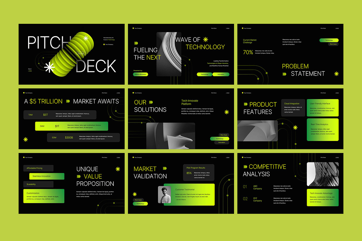 Futuristic Pitch Deck Powerpoint preview 4