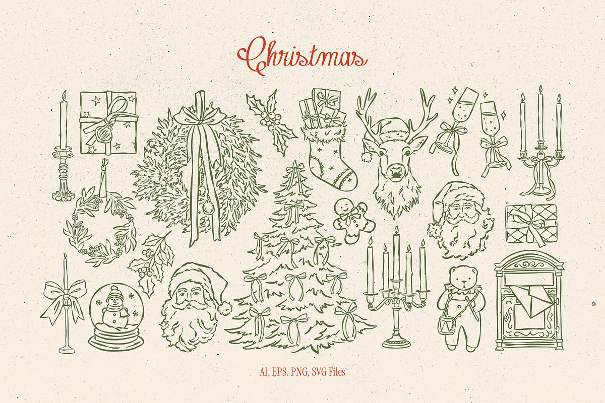 Whimsical Christmas Illustrations, an Object Graphic by DesignThatMatters (Photo 9 of 16)