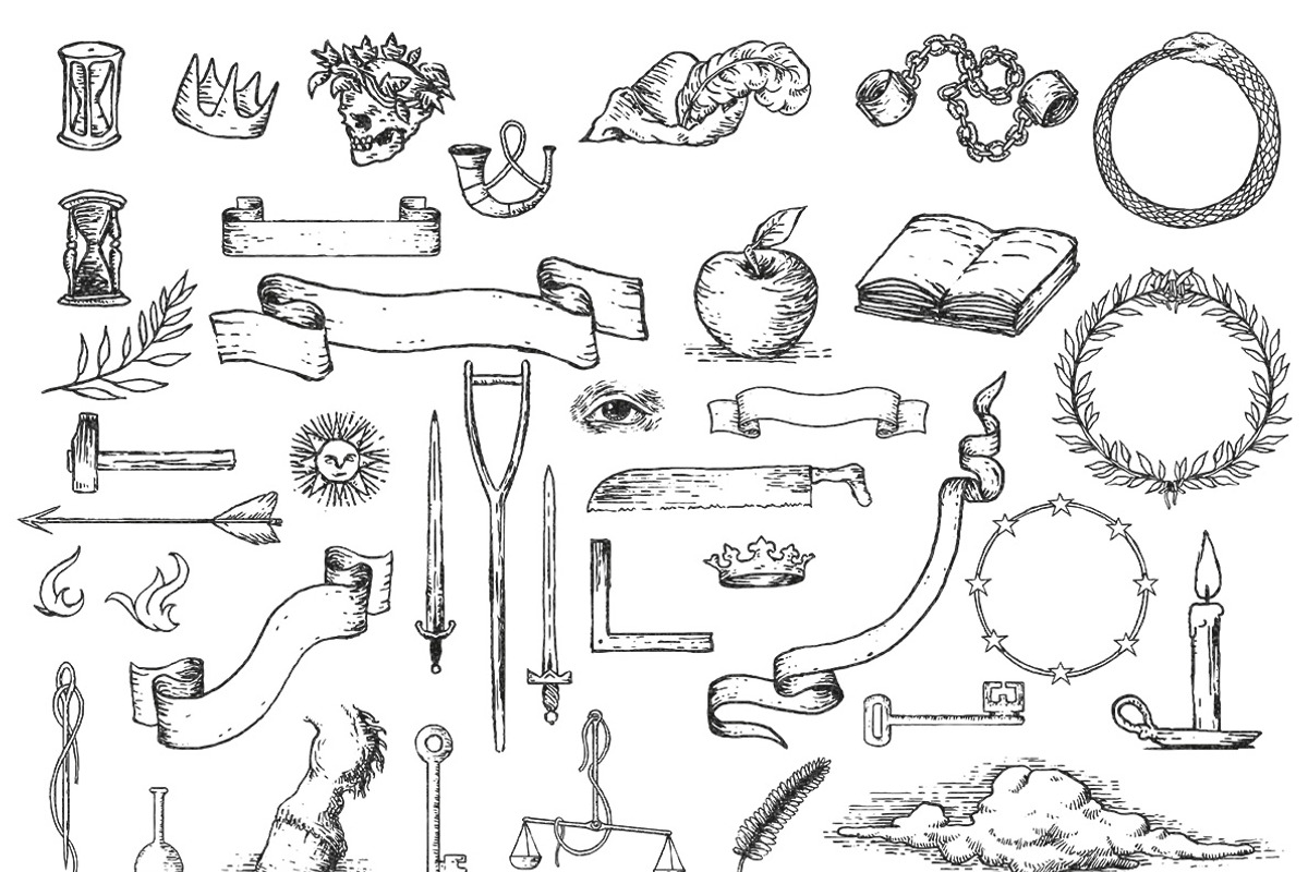 Engraved Symbols Vector Pack preview 2