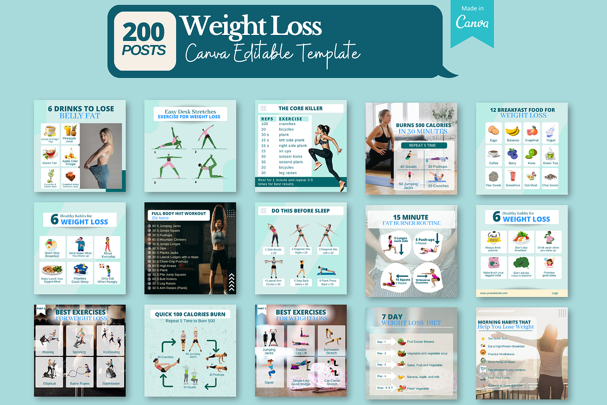 Weight Loss - Canva Templates, a Social Media Template by Viral Content Design (Photo 2 of 5)