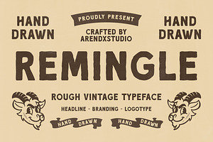 Remingle – Rough Vintage Typeface, a Sans Serif Font by Arendxstudio
