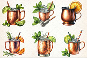Moscow Mule Cocktail Watercolor Clip, an Illustration by Rose Art (Thumbnail 2 of 8)