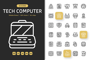 Tech Computer Icons, an Icon by Spacepixel Creative