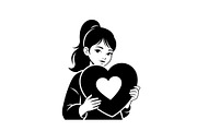 Cute Love Girl Silhouette Bundle, an Illustration by Designs_River (Thumbnail 15 of 53)