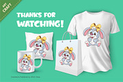 Cartoon Bunny girl. T-Shirt, PNG, an Animal Illustration by KENO Mascots (Thumbnail 3 of 3)