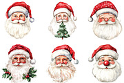 Quirky Santa Claus Head Clipart, an Illustration by CraftArtStudio (Thumbnail 3 of 6)
