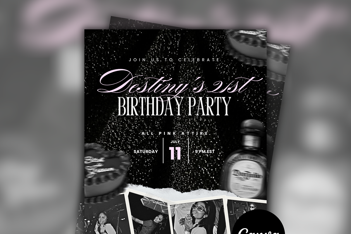 Birthday Invitation Template DIY, a Social Media Template by Lux Logo Studios (Photo 1 of 8)
