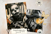 Vintage Dark Halloween Digital Paper, a Seasonal Illustration by ThatsDesignArt (Thumbnail 7 of 16)