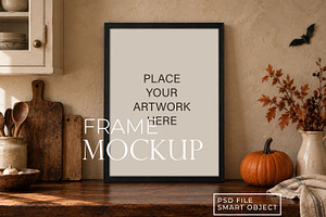 Autumn Kitchen Potrait Frame Mockup