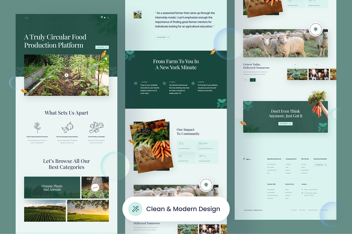 Farma - Farm Website Landing Page, a Landing Page Template by SLAB! Design