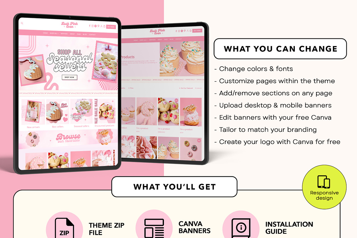 Pink Bakery Shopify Theme Store, a Shopify Template by Template Twist Shop (Photo 4 of 8)