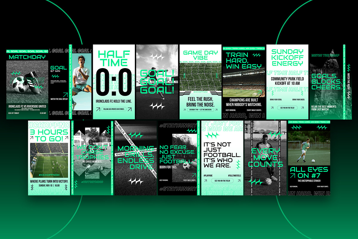 Football Instagram Template Kit, a Social Media Template by Nenjo Studio (Photo 3 of 5)