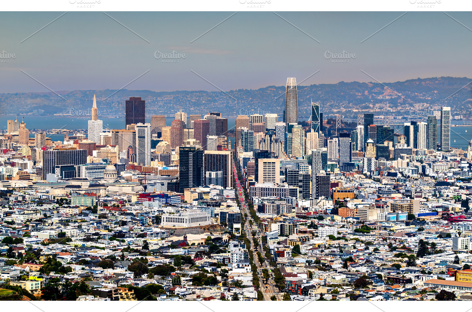 San Francisco downtown skyline with, an Architecture Photo by Leonid Andronov