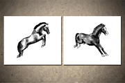 Horses Sumi-e Vol2, an Illustration by StabuLaRasa illustration (Thumbnail 3 of 9)