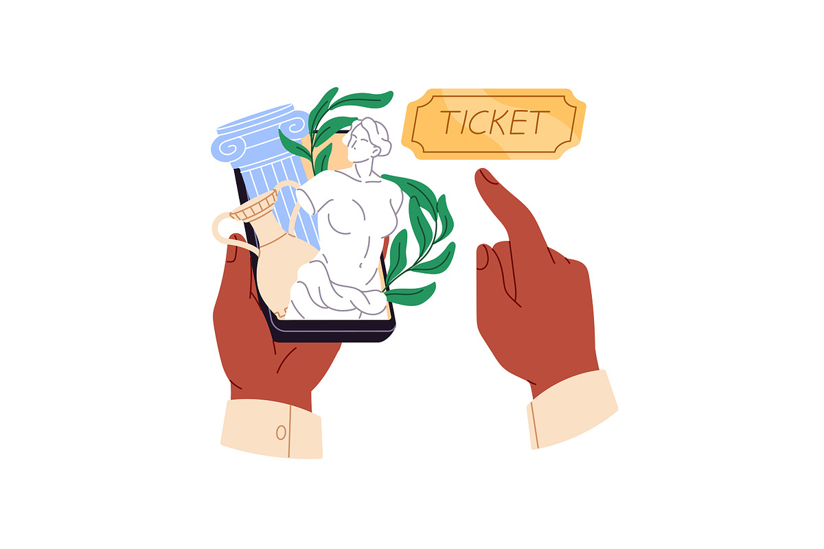 Hands booking tickets online set, a Person Illustration by PaperTrident (Photo 4 of 7)