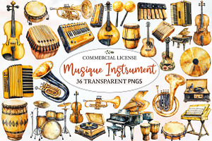 Musique Instrument Clipart, an Illustration by Designworld