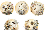 Honey Bee Watercolor Clipart, an Object Graphic by Colibri Watercolor (Thumbnail 4 of 7)