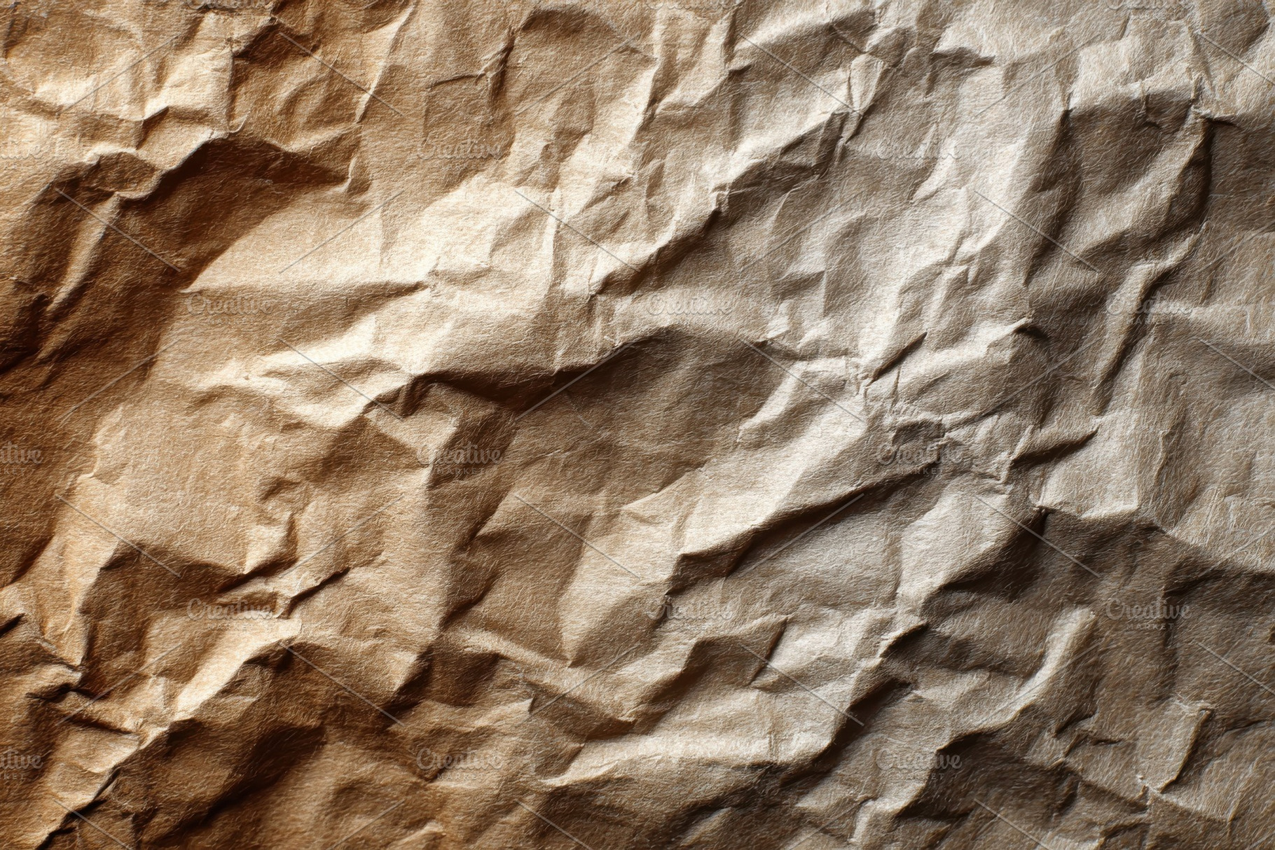 Crumpled Brown Paper Texture Backgro, an Abstract Photo by Pixeness Studio
