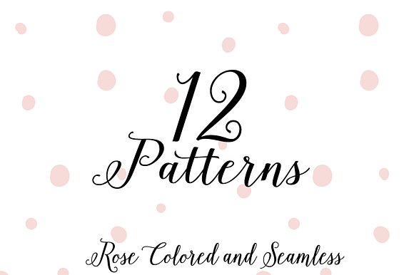 12 Seamless Patterns Rose Color