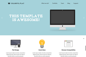 Colorful Flat Landing Page