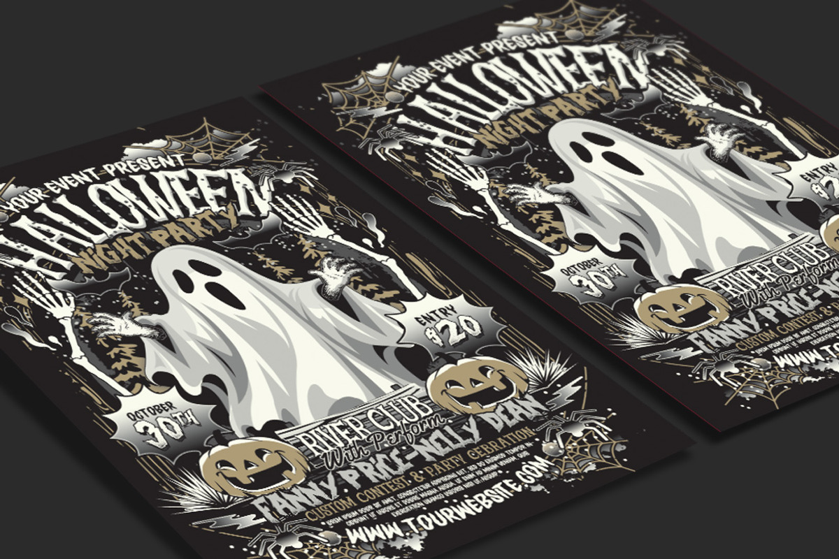 Halloween Night Party Flyer, a Flyer Template by Muhamad Iqbal hidayat (Photo 3 of 4)