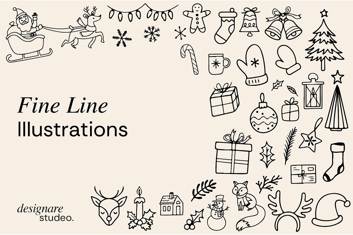 Merry Chrismas Illustrations, a Decorative Illustration by ginni illustrations (Photo 3 of 6)