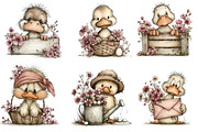 Whimsical Easter Duck Clipart Bundle, an Illustration by Dream Creation (Thumbnail 3 of 7)