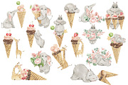 Everyone loves ice cream!, an Animal Illustration by Love Watercolor Store (Thumbnail 9 of 11)