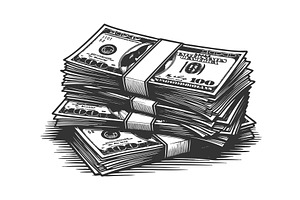 Stack of Cash Illustration in, a Finance Illustration by AlexArt