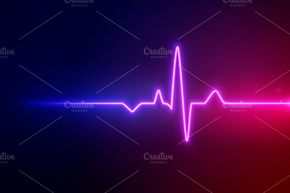 Medical ECG Heartbeat Display, a Background Graphic by Black White Mouse Design