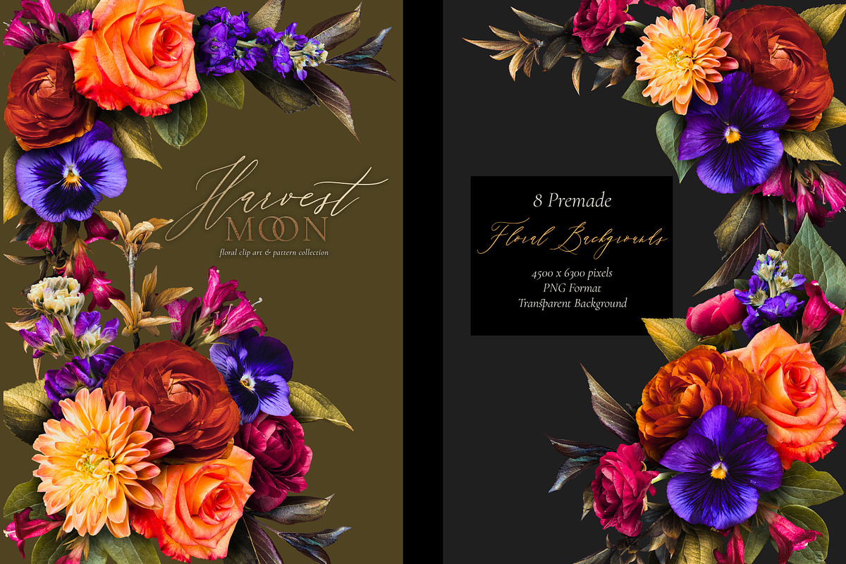 Harvest Moon Floral Clip Art Kit, an Object Graphic by Eclectic Anthology (Photo 8 of 21)