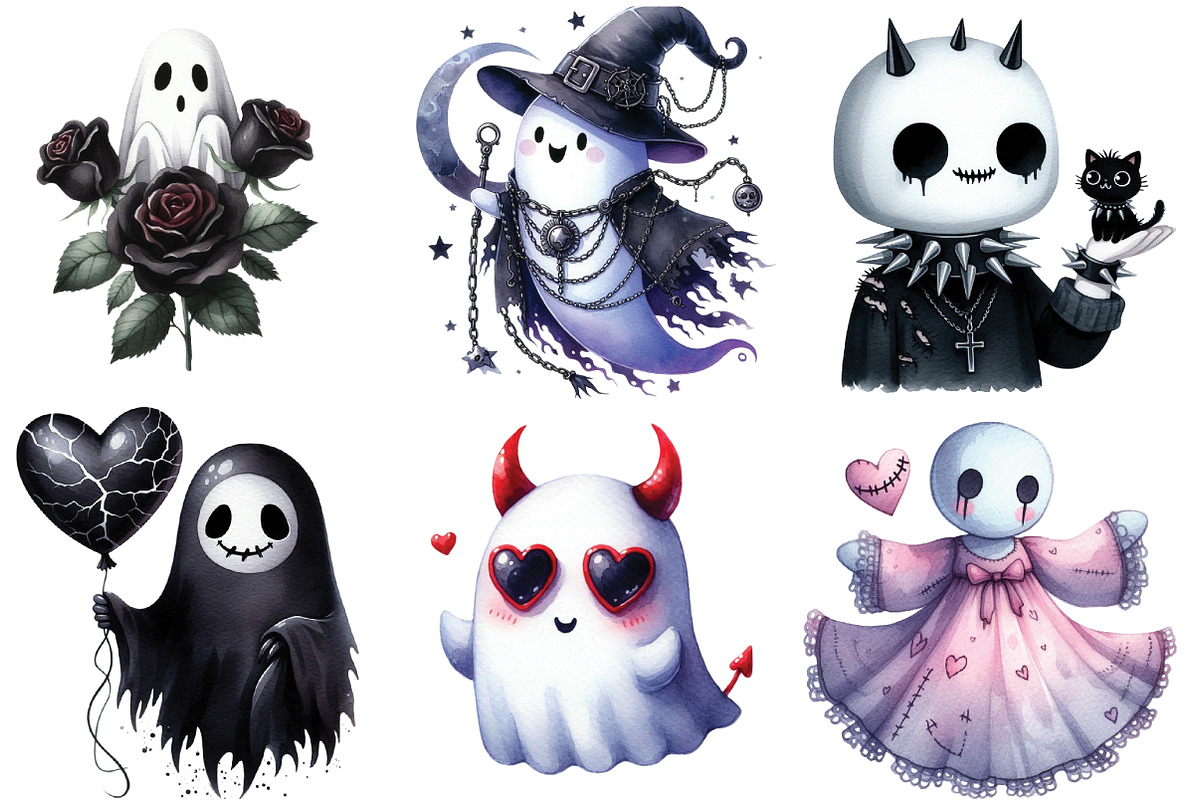 Kawaii Fall Halloween Clipart, an Illustration by DreamArtGraphic (Photo 4 of 4)