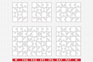 SVG, White Puzzles, Separate Parts, a Pattern Graphic by DesignStudioRM