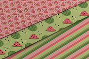 Digital Paper Pack Sweet Watermelons, a Pattern Graphic by Akwadesign (Thumbnail 5 of 6)