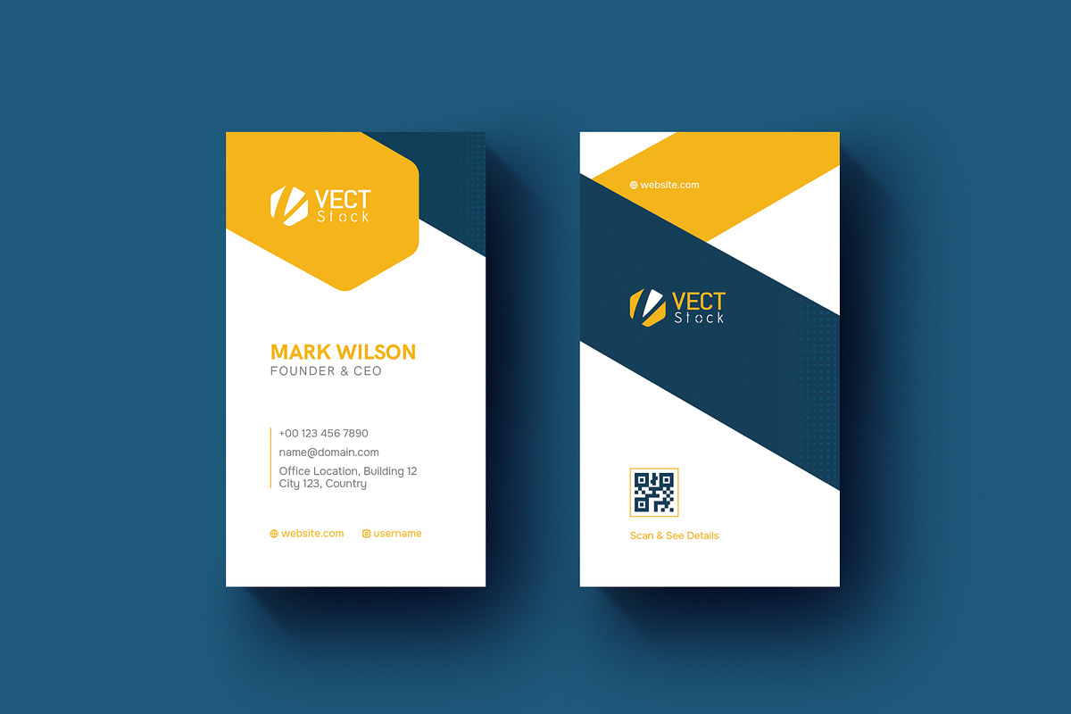 Vertical Business Card Template, a Business Card Template by VectStock (Photo 3 of 3)