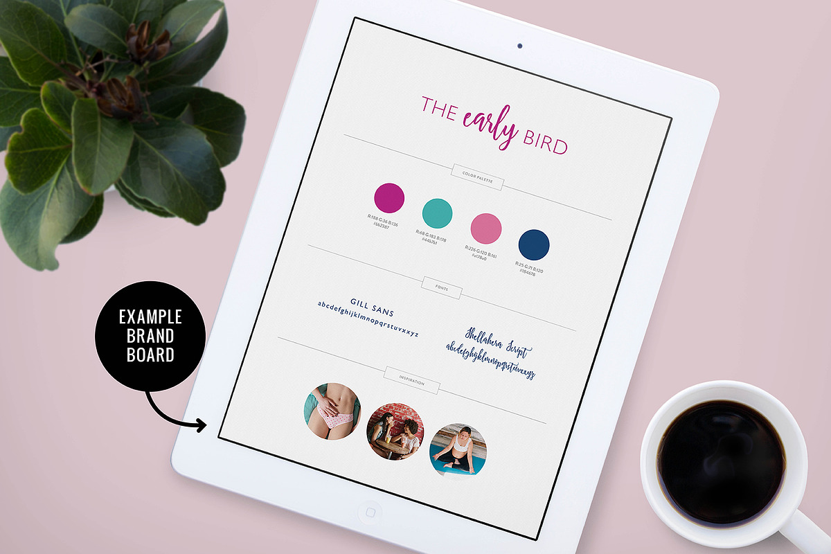 Brand Board Template PSD + Canva, a Presentation Template by Ciera Design Templates (Photo 5 of 8)