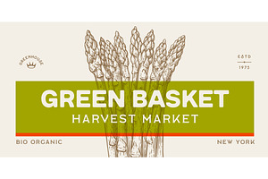 Asparagus, sketch organic vegetable, a Food Illustration by Foxys Graphic