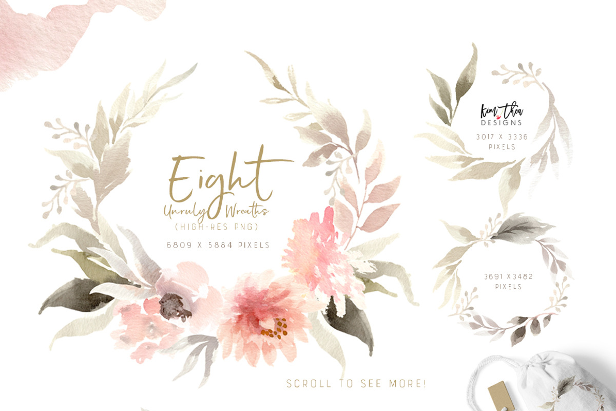 Unruly Watercolor Flowers Set, an Illustration by Kim Thoa Designs (Photo 4 of 11)