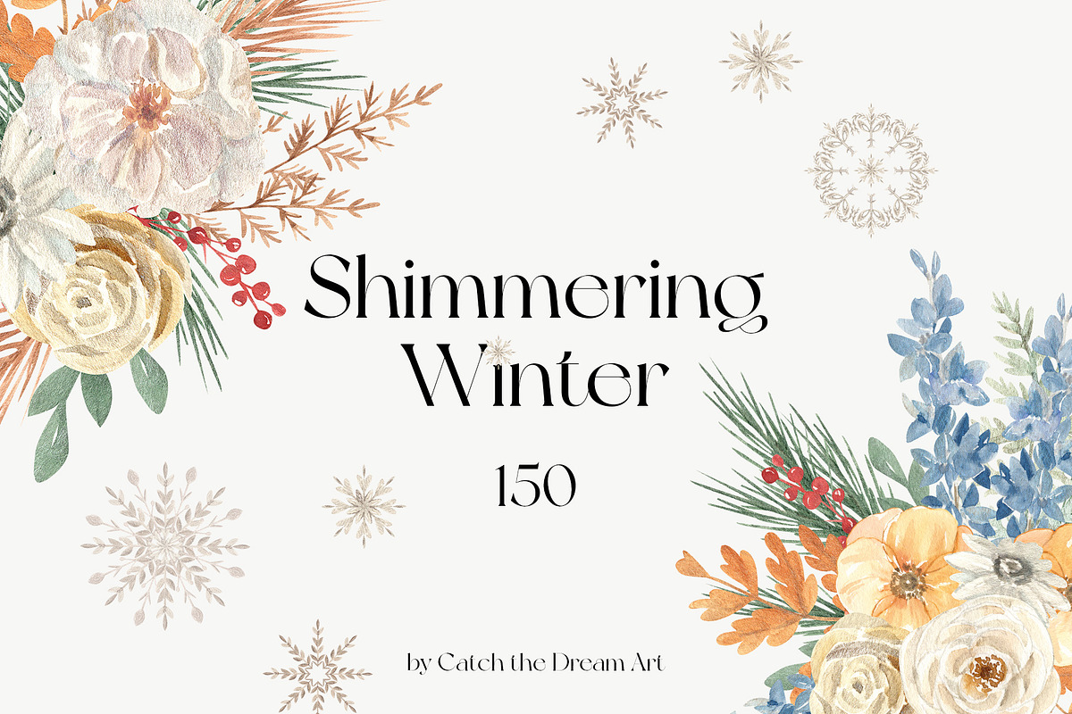 Shimmering Winter Wildflowers, a Seasonal Illustration by Catch the Dream Art (Photo 1 of 14)