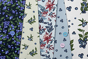 Blueberry vector patterns set, a Pattern Graphic by FleurArt (Thumbnail 3 of 11)