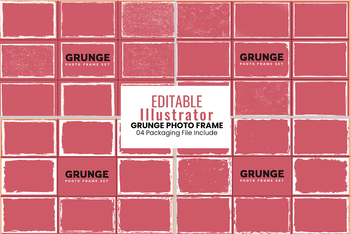 Vector Grunge Photo Frame Design, a Decorative Illustration by Photoshop Action (Photo 1 of 5)