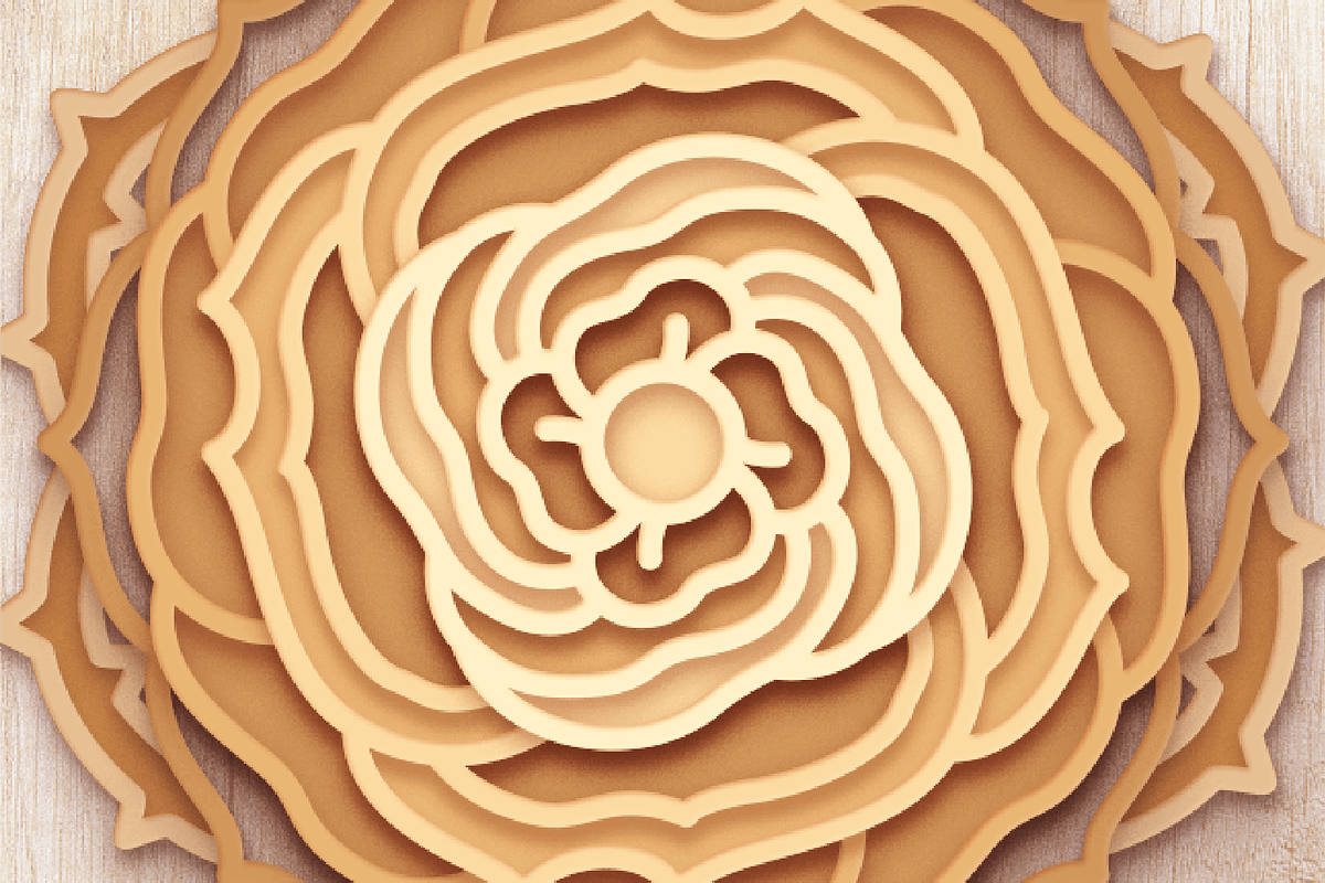 3D Rose Flower Mandala - SVG Cut Fil, a Decorative Illustration by Arshad Ali (Photo 5 of 8)