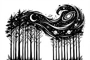 50 Mystical Galaxy Forest Silhouette, a Technology Illustration by Amazin_art (Thumbnail 15 of 21)