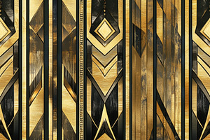 Seamless stylish geometric pattern featuring gold and black elements, with shar, a Pattern Graphic by Textures & Backgrounds