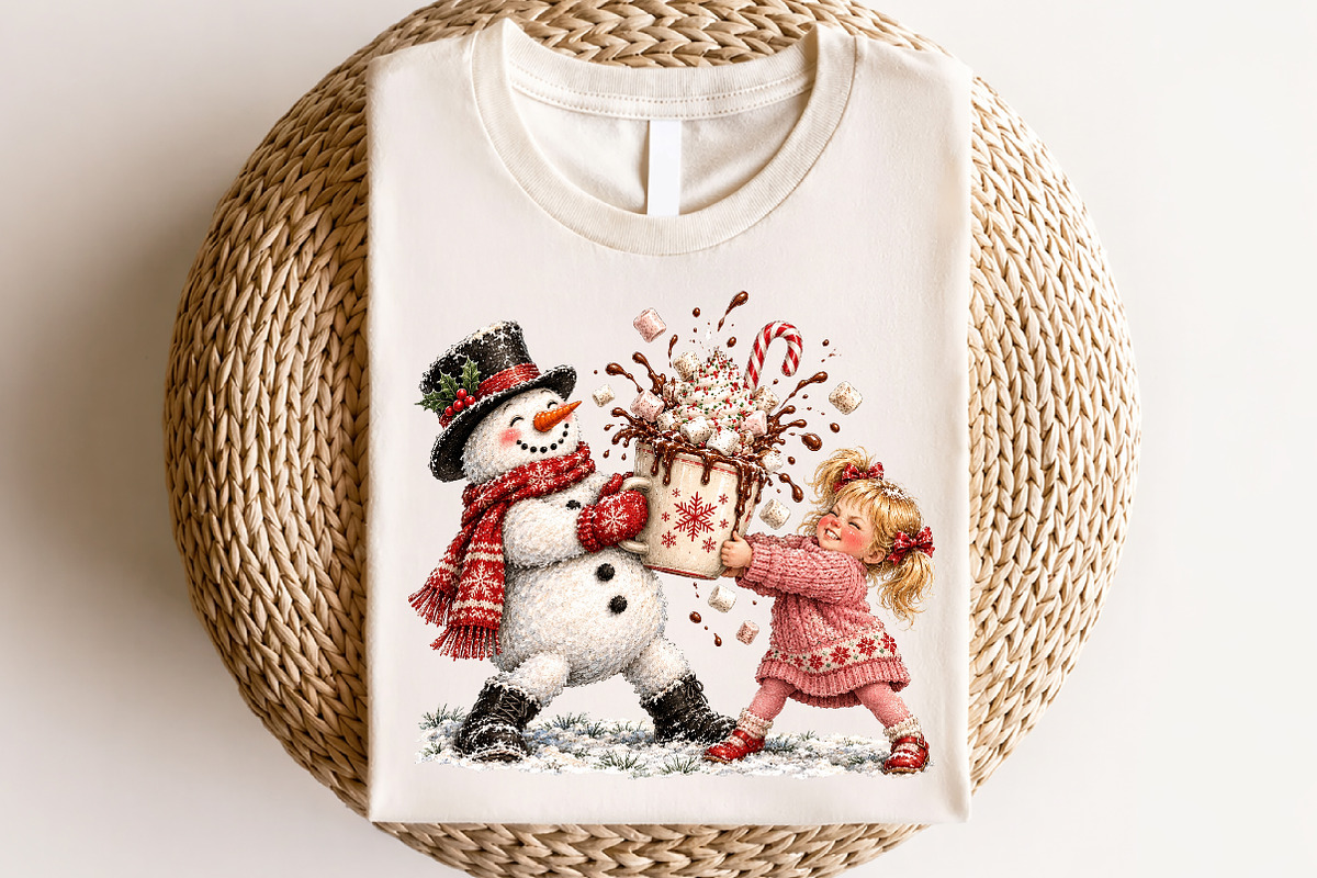 Funny Snowman Hot Cocoa Splash PNG, a Seasonal Illustration by CraftArtStudio (Photo 4 of 4)